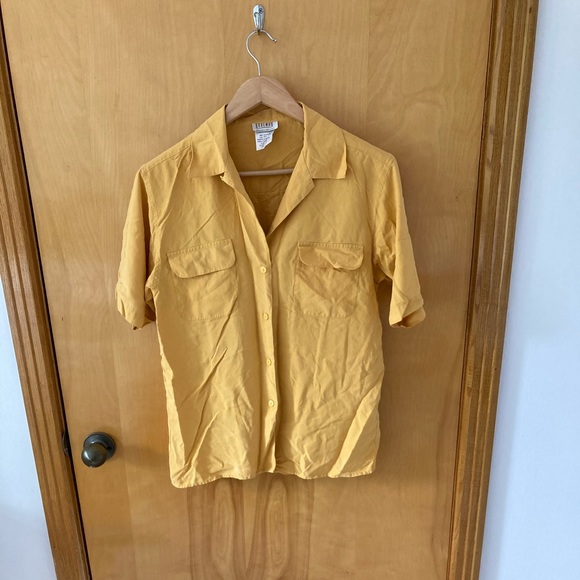 Yellow 100% silk shirt (pre-owned) - Picture 4 of 6